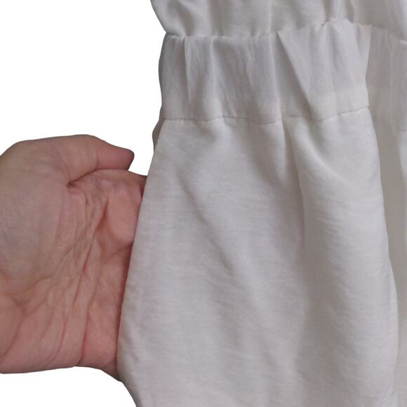 Jonathan Simkhai Swim Serenity Wide Leg Jumpsuit Open Back Pockets White L New - Picture 4 of 14